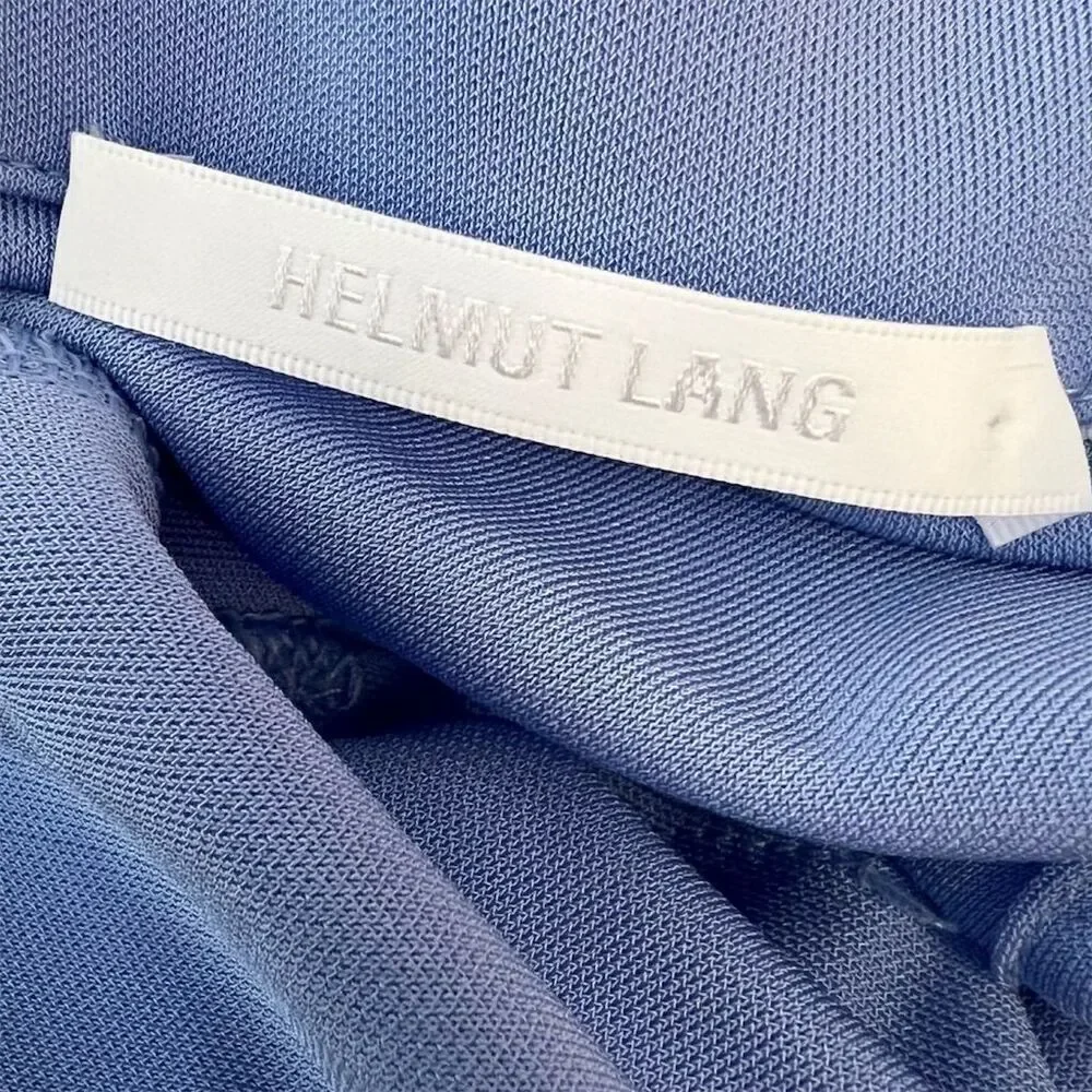 Helmut Lang Women's Asymmetric Wrap Midi Skirt Blue Size S